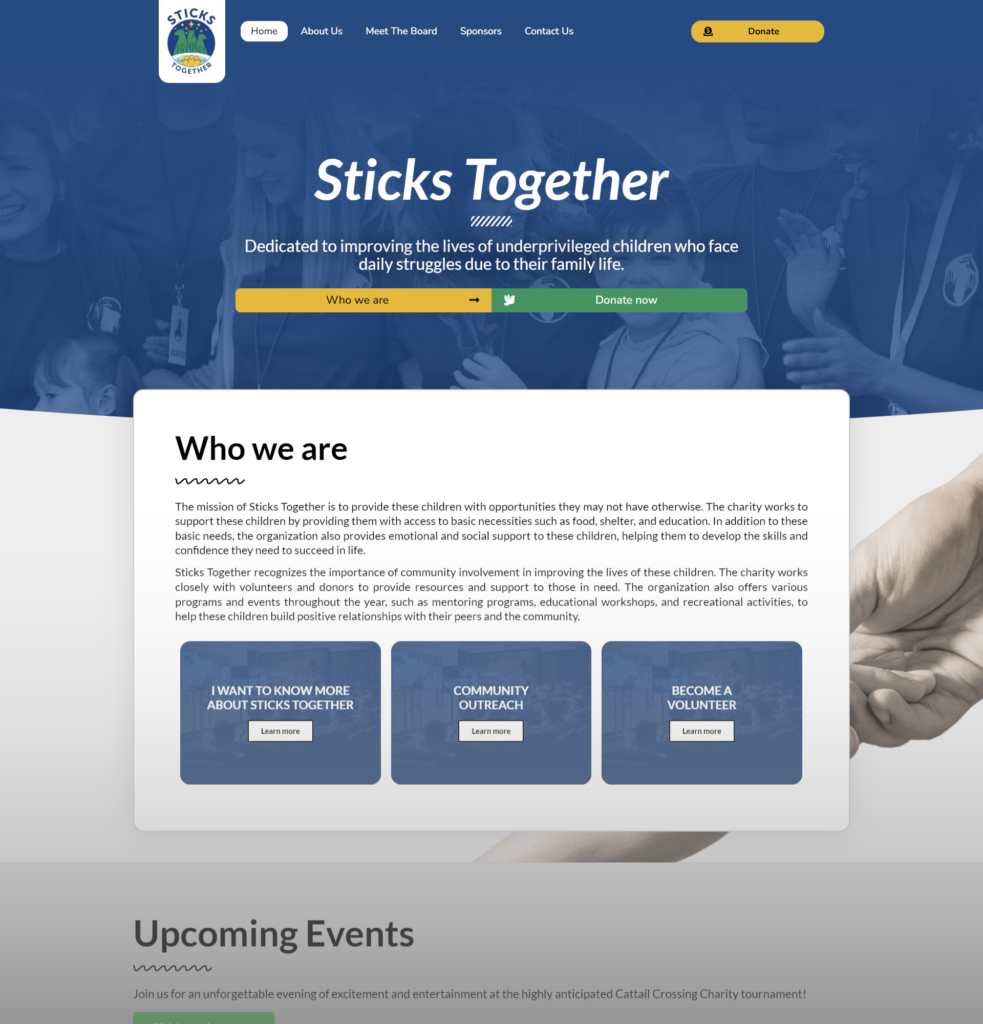 sticks together website design